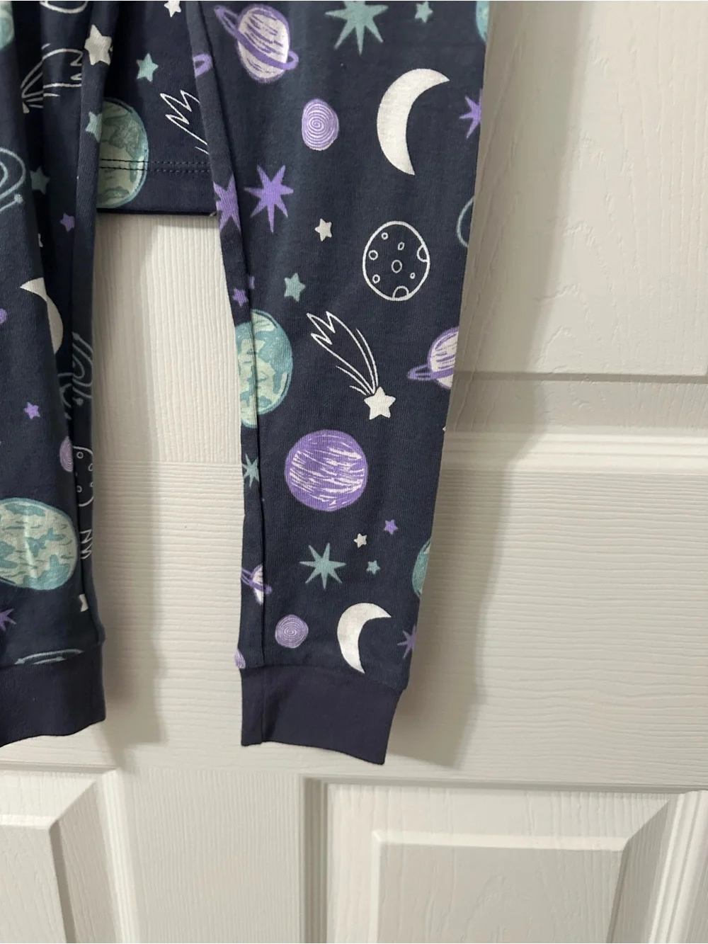 wonder nation Navy Space-Print Short Sleeve Pajama Set